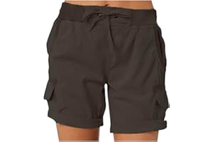 Uillui Womens Relaxed Fit Cargo Shorts Y2K Teen Girls Trendy Summer High Waist Pocket Hiking Running Athletic Workout Shorts