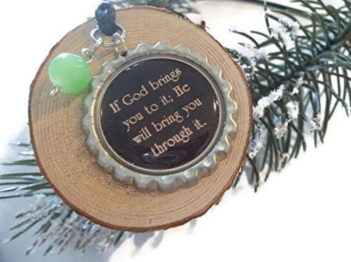 Wood Charm Ornament, If God Brings You To It, Bible Verse Decor, Aromatherapy Diffuser