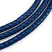 BEADNOVA 6mm Round Folded Bolo Genuine Braided Leather Cords for Bracelet Necklace Jewelry Making 2 Meters, Dark Blue