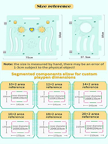 BUCKLAND Baby Playpen Kids Infant Play Yard Toddler Fence (Premium 16+2 Panel Set) - Thumbnail 2