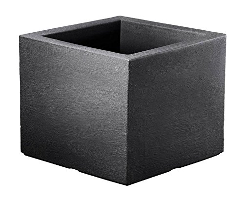 Pflanztopf Kubus quadratisch anthrazit aus Kuststoff (40 x 40 cm)
