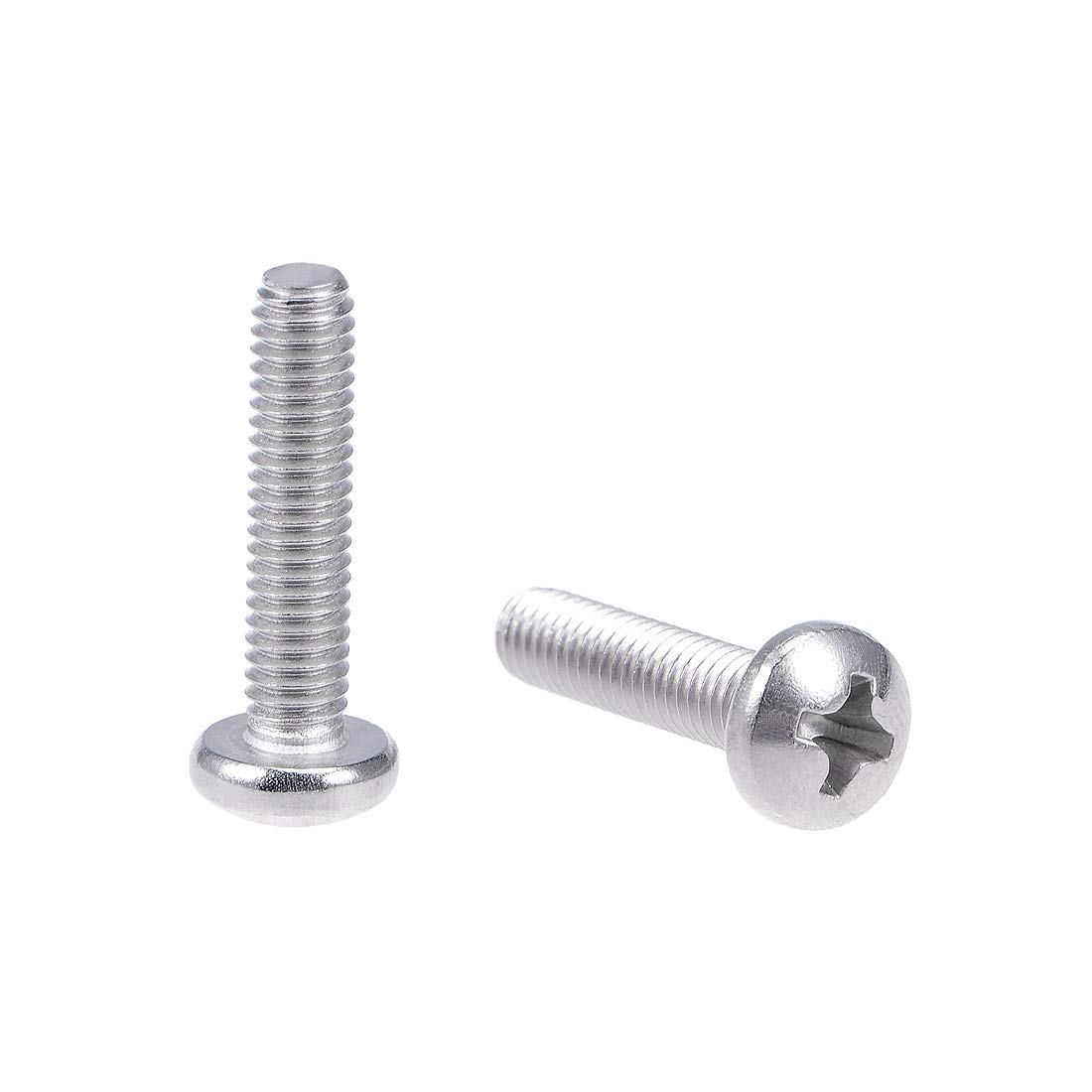 sourcing map M4x18mm Machine Screws Pan Phillips Cross Head Screw 304 Stainless Steel Fasteners Bolts 60Pcs