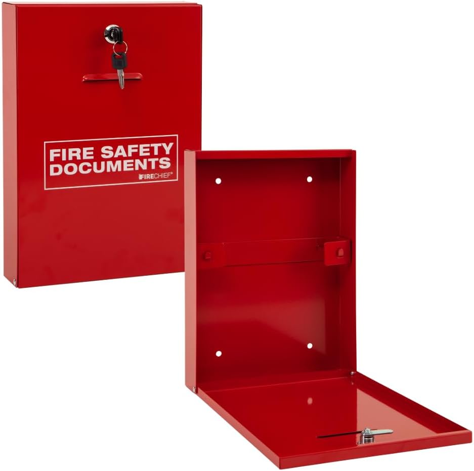 Firechief DHS1 Document Holder with Key Lock Red