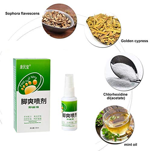 Foot Deodorant Spray, Zhengpin Herbal Formula Anti Fungal Remover, Foot Odor Sweat Eliminator Antibacterial Plant Bacteriostatic Herb Spray Foot Care (A)