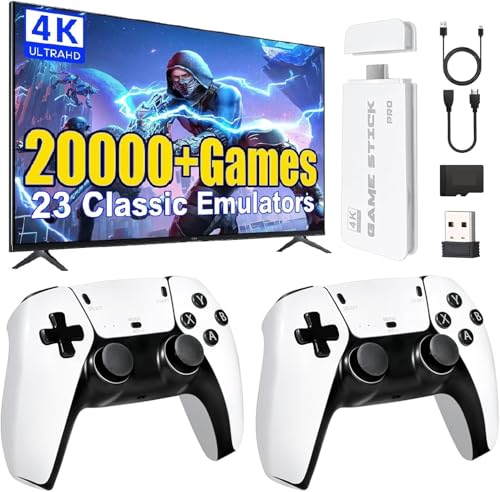 Retrogaming Console, Retro 20,000+ Classic Games Console with 2 Wireless HDMI TV Controllers Plug & Play, Retro Gaming Console for Family & Parties (64-G)