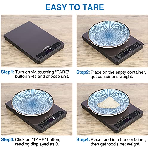 BS ONE Digital Scale Kitchen Food Scale, 22lb Digital Scale Weight Grams and Oz with Phone Bluetooth and Tare Function, 1 g/0.05oz Precise Graduation, Food Scale for Cooking, Baking, Coffee(Black)