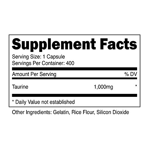 Nutricost Taurine 1000mg; 400 Capsules