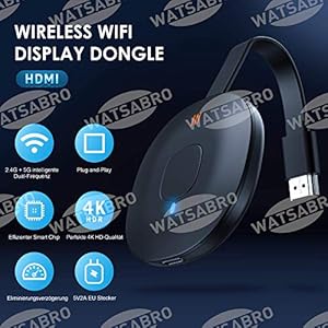 WATSABRO Display wireless WiFi Dongle 4K, 5 GHz + 2,4 GHz, WiFi senza fili, Mini schermo, ricevitore 1080HD… - immagine 3