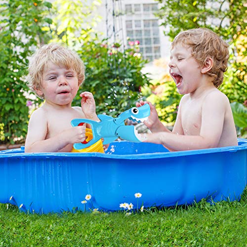 Bammax Bath Toys, Shark Grabber Baby Bath Toy Set Bathtub Toy, Great White Shark with Teeth Biting Action Include 4 Floating Fish Pool Bathroom Bath Time Tub Shark Bath Toy Game for Toddler Infant kid - Thumbnail 7