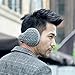 Sami Time Foldable Womens Ear Muffs,Winter Ear Warmers/Covers,Cable Knit Furry Fleece Unisex Earmuffs for Winter (A Black)