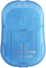 Lifeventure Travel Soap Wash Leaves Fifty Foaming Paper Soap Flakes Blue