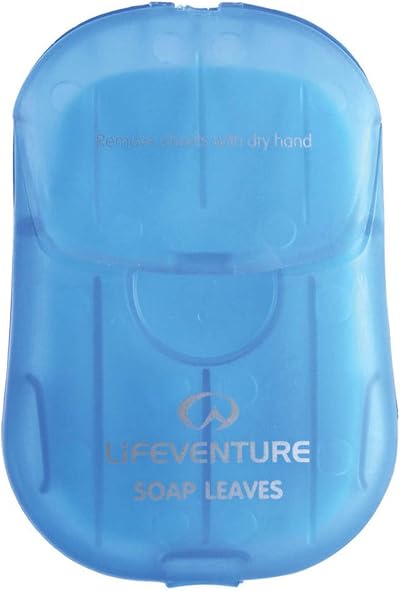 Lifeventure Travel Soap Wash Leaves Fifty Foaming Paper Soap Flakes Blue