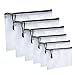 eBoot 6 Pieces Multi-size Zipper File Bags Paper Document Bag Mesh Documents Pouches with Cleaning Cloth for Organize Supplies, Cosmetics, Travel Accessories