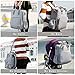 Diaper Bag, FIREEGG Multi-Function Nappy Bags Made of Waterproof & Dirt-Resistant Oxford Clothes, Backpack for Baby Care with Shoulder Strap & Large Capacity, Lightweight, Durable and Stylish, Gray