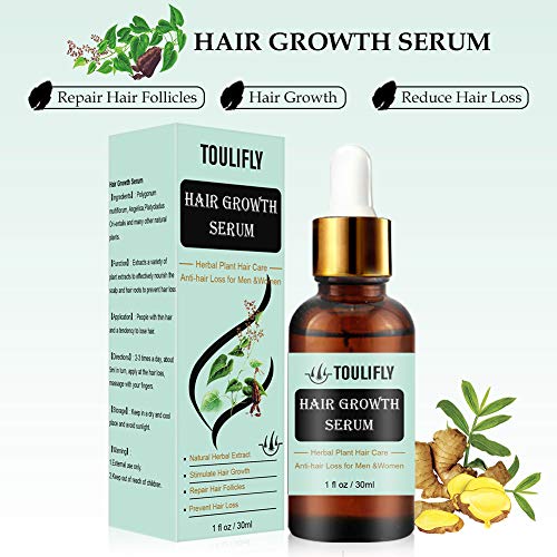 TOULIFLY Hair Growth Serum Hair Growth Treatment Oil Hair Regrowth Serum Anti-hair Loss Hair Treatment for Thinning Balding Hair Promotes Hair Growth for Men Women