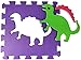 Dinosaur Zoo Educational Foam Puzzle Floor Mat for Kids + 10 Piece 12x12 Squares Blocks