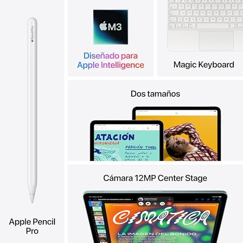 iPad Air de 11 polegadas com chip M3 concebido para Apple Intelligence, ecrã líquido retina, 512GB, câmara frontal/traseira de 12MP, Wi-Fi 6E, redes 5G, Touch ID — cinzento espacial