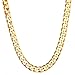 FOLLOWMOON 18K Gold Plated Link Cuban 7mm Necklace Chain Mens Jewelry For Men