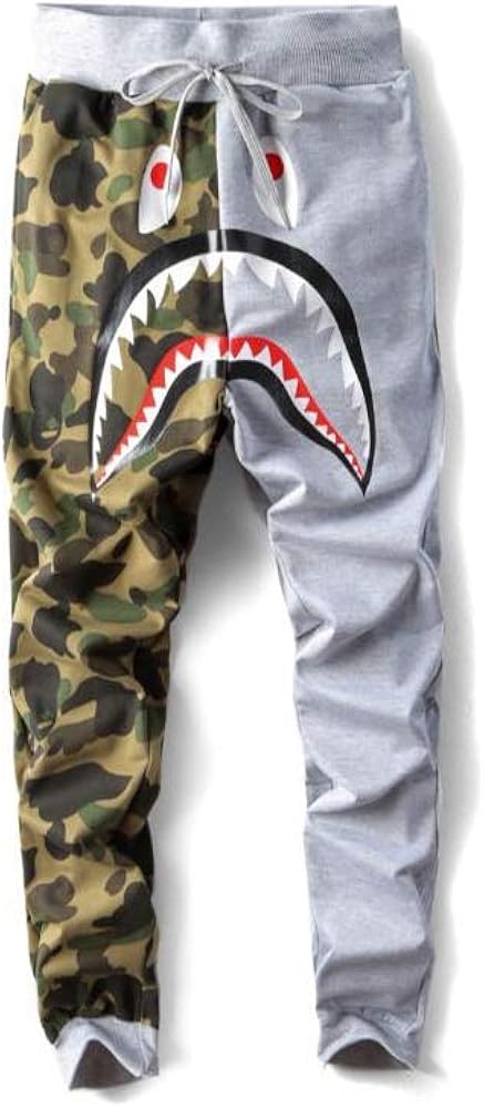 Unisex Sports Casual Pants Men Trousers Athletics Sweatpants Shark Head Hoodie Jaw Shorts Rap Sweatpants