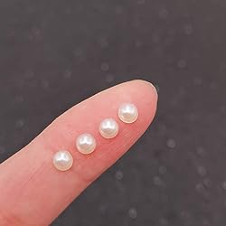 INSPIRELLE 6000pcs 4mm Ivory Flat Back Half Round