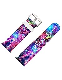correas de Fitbit Blaze Pequeño, ecute Pequeño (5.6" 7.6") correas de muñequera correa de piel para Fitbit Blaze Smart Fitness Reloj   Fondo Negro Grande, color rojo flores tema, Bands 17