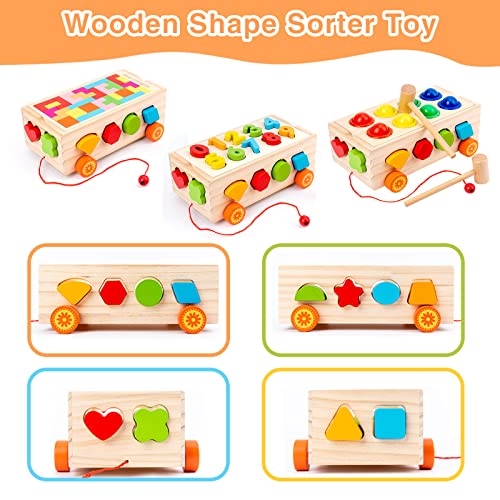 Uncle Nick Montessori Toys for 1 2 3 Year Old Boy Girl, Wooden