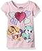 Paw Patrol Little Girls' Toddler Short Sleeve T-Shirt, Pink Speckle, 3T