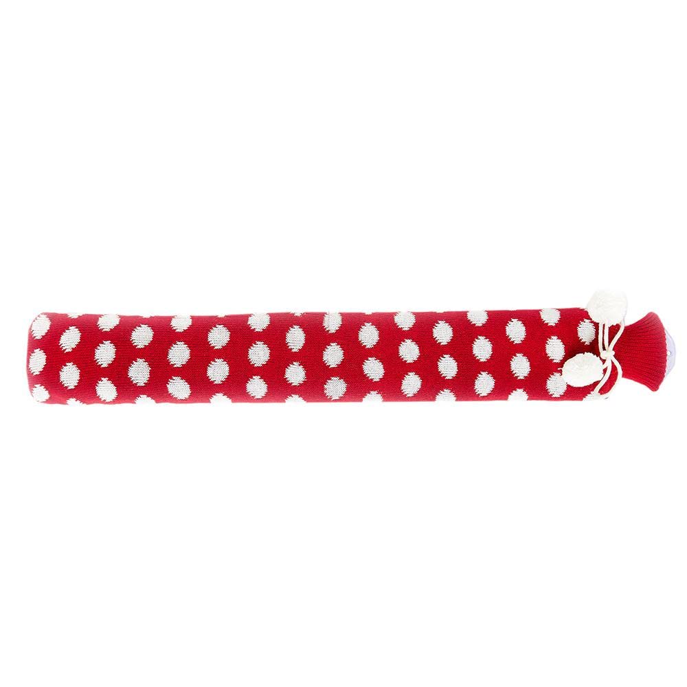 Warmies Intelex - Long Hot Water Bottle Red Spot Knit - BOT-RED-2