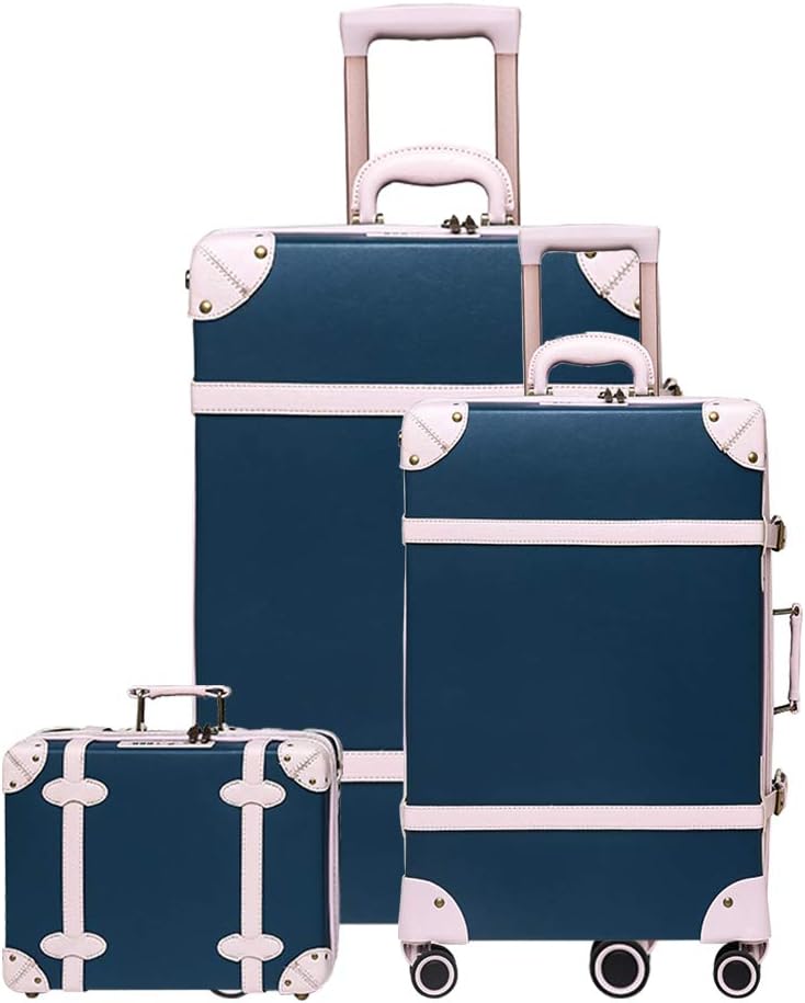 NZBZ vintage luggage set carry on cute suitcase with