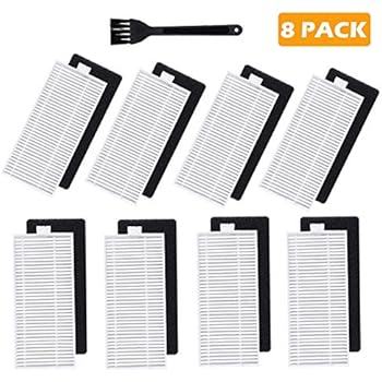 Jorllina Replacement Parts Filters Compatible with Ecovacs DEEBOT N79s N79 N79W N79T Deebot 500 Robotic Vacuum Cleaner Kit Accessories - 8 Pcs Filters & 8 Pcs Sponges