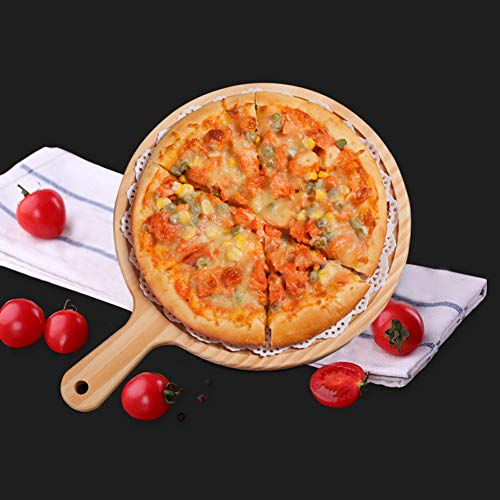 Wood Pizza Peel Pizza Paddle Spatula Round 12" Transfer Tray Baking Shovel Cake Lifter for Moving Pizza, Cookies Pie, Cakes, Bread