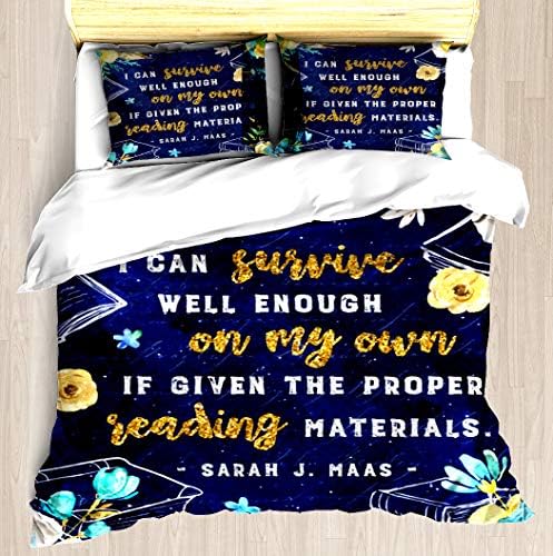 KANGSUN I can survive Bedding Cover Set Exclusive Unique Designed Pattern Digital Printed Comfort 3 Piece Bed Duvet Cover Pillowcases Single