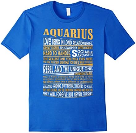 Men's I Am An Aquarius Funny T Shirt Large Royal Blue