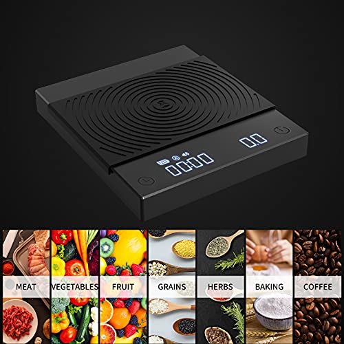TIMEMORE Coffee Scale, Espresso Scale,Weigh Digital Scale with Timer,2000 Grams(Black)