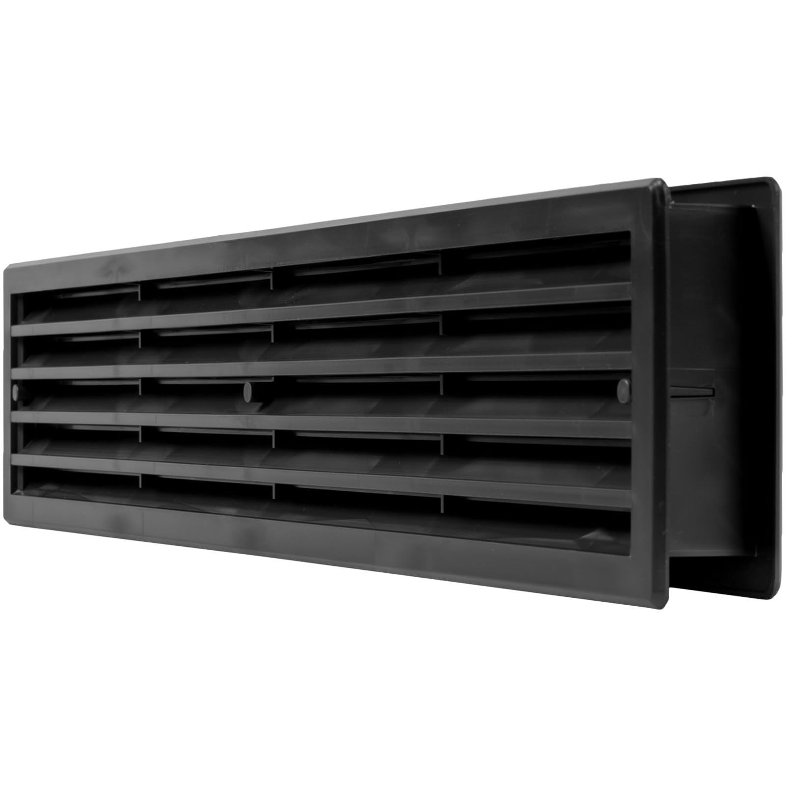 Repa Market 18" x 4" Inch / 455 x 92 mm Black Plastic Vent Cover – Durable Two-Sided Air Grille for Doors and Furniture – Quick Install Indoor Use for Bathroom, Kitchen, Garage – Quiet Airflow Panel