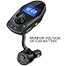 Nulaxy Bluetooth Car FM Transmitter Audio Adapter Receiver Wireless Handsfree Voltmeter Car Kit TF Card AUX USB 1.44 Display On/Off Button Folder Play Mode - KM24 Black