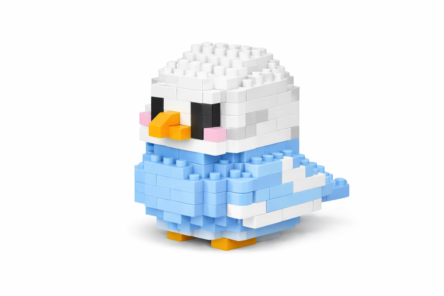 Micro Building Blocks Bird Model Kit – Mini Animal Brick Figurine with Movable Wings, Detailed Parrot Display Set, Small Brick Building Blocks for Teens & Adults (BLUE)