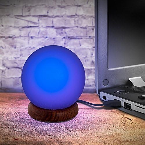 USB Natural Himalayan Salt Ball Lamp with changing colors (2 pounds) (USB Ball)