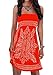QegarTop Women Coverup Summer Strapless Beach Dress Swimwear Boho Bathing Covers Orange