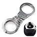 Ace Martial Arts Supply Professional Heavy Duty Silver Hinged Police Style Handcuffs Double Lock with Duty Handcuff Nylon Case Holster