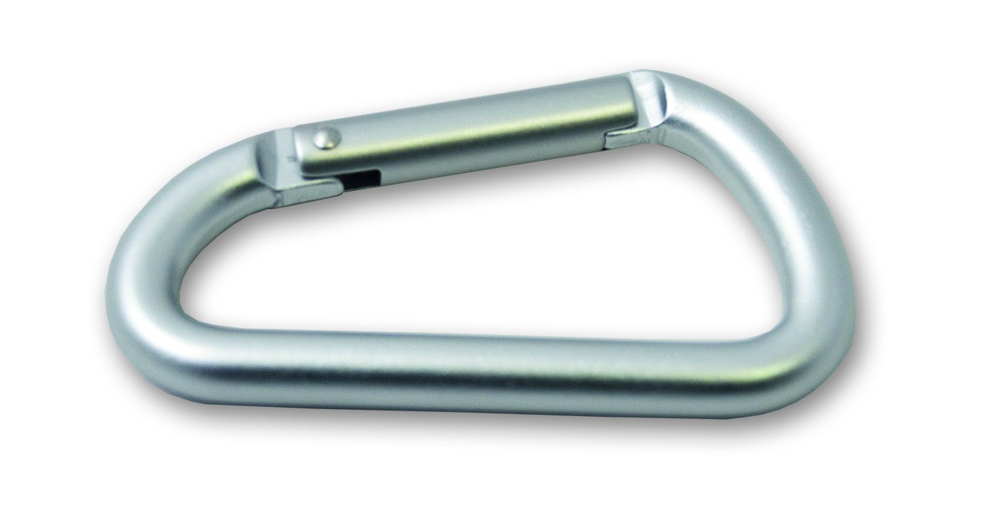 Chapuis 902ag Pear-Shaped Carabiner Key Ring – Aluminium – Diameter 5 mm Length 50 mm. Colour: Grey