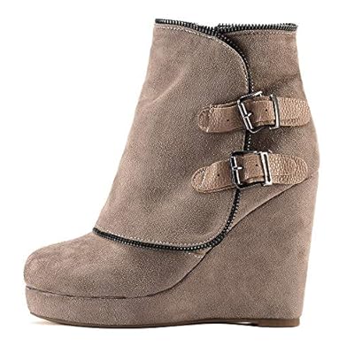 Womens Retro Wedges Heel Booties Casual Non-Slip Brunei Ubuy