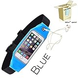 Touch Screen Running Waist Belt for iPhone 6S /6 Plus (5.5 Inch)/6s/6 /5s/5c/4s, Samsung Note and Other Smart Phones. Runners Waist Pack ,Waistband Pack, Fanny Wallet (Blue)
