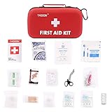 TASOON Compact First Aid Kit Medical Emergency Bag, Includes Emergency Blanket, Bandage, Medical Scissors for Home, Car, Office, Camping and Traveling