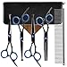 YOUTHINK Dog Grooming Scissors Kit, 7 in 1 Stainless Steel Fast Cut Pet Grooming Scissors Set Safety Round Tip Thinning Straight Curved Shear with Grooming Comb for Dog, Cat or Other Pet