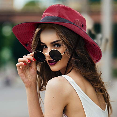 image for Norme 2 Pieces Women's Outdoor Sun Hat UV Protection Foldable Mesh Wid