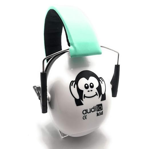 Gehörschutzhelm für Kinder, Farbe Weiß/Verstellbarer Gehörschutz, mittlere Dämpfung, 27 Dezibel/Transporttasche inklusive, bl