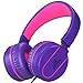 ARTIX CL650 Wired Headphones with Microphone for Kids & Adults - On-Ear Head Phones with Mic - Foldable Headphone with Wire 3.5mm (Purple)