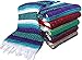 Threads West Premium Large Heavyweight Mexican Falsa Blanket, Serape Stripe Yoga Blanket (72” X 52”)