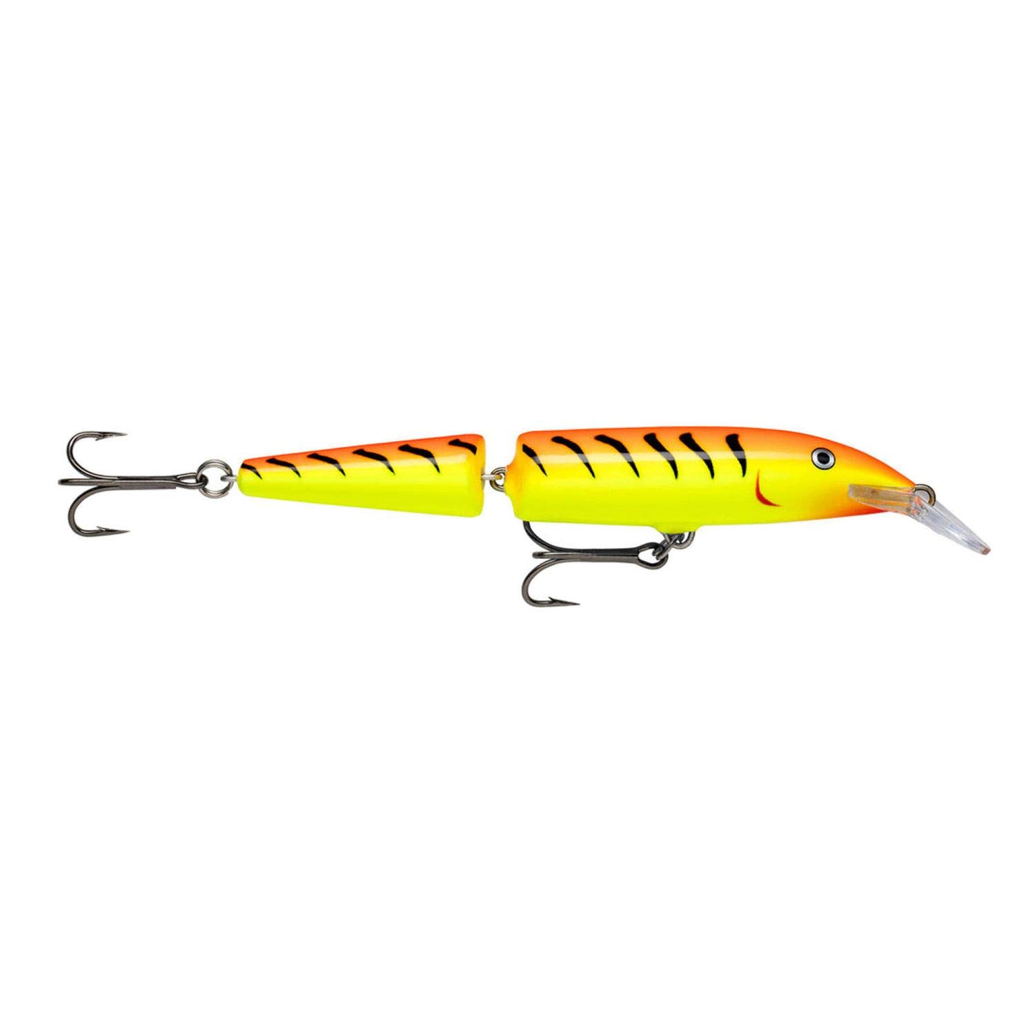 Rapala Jointed Lure with Two No. 2 Hooks, 1.2-4.2 m Swimming Depth, 13 cm Size, Hot Tiger
